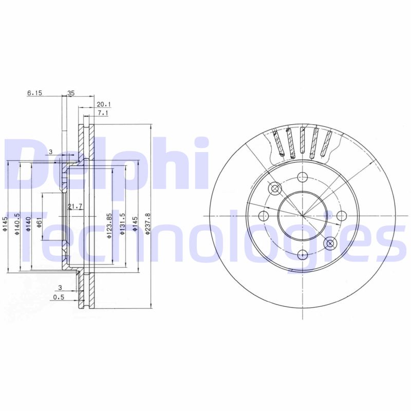 Remschijven Delphi Diesel BG2282C