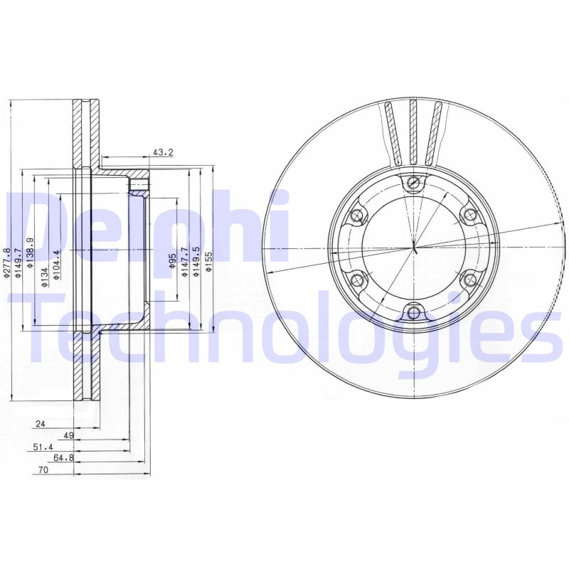 Remschijven Delphi Diesel BG2286