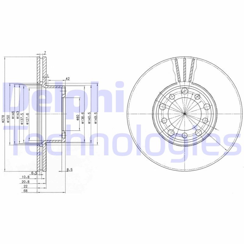 Remschijven Delphi Diesel BG2306