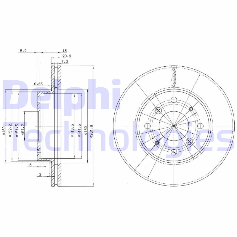 Remschijven Delphi Diesel BG2336