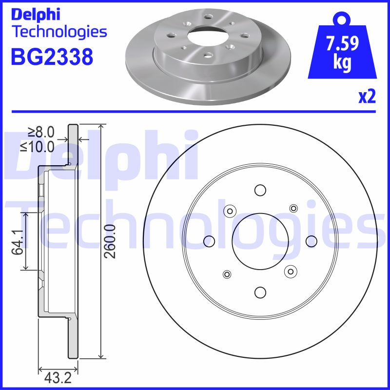 Remschijven Delphi Diesel BG2338