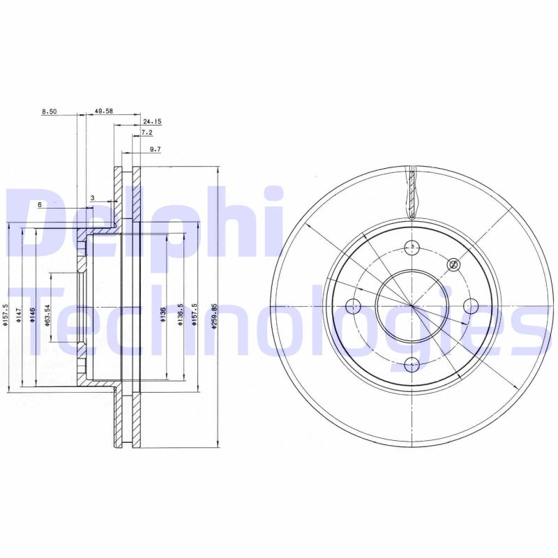 Remschijven Delphi Diesel BG2339