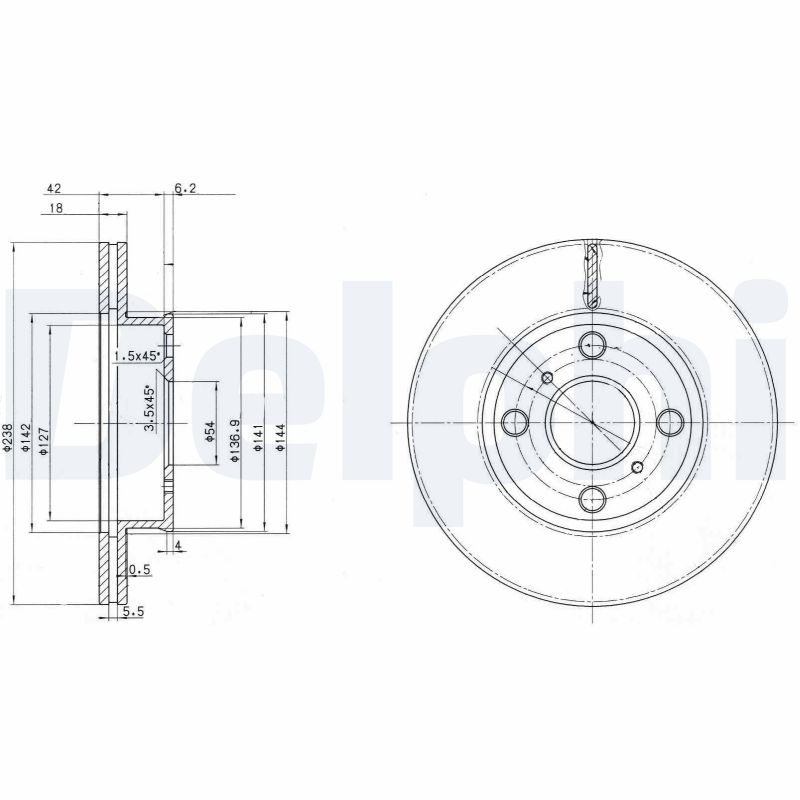 Remschijven Delphi Diesel BG2424C