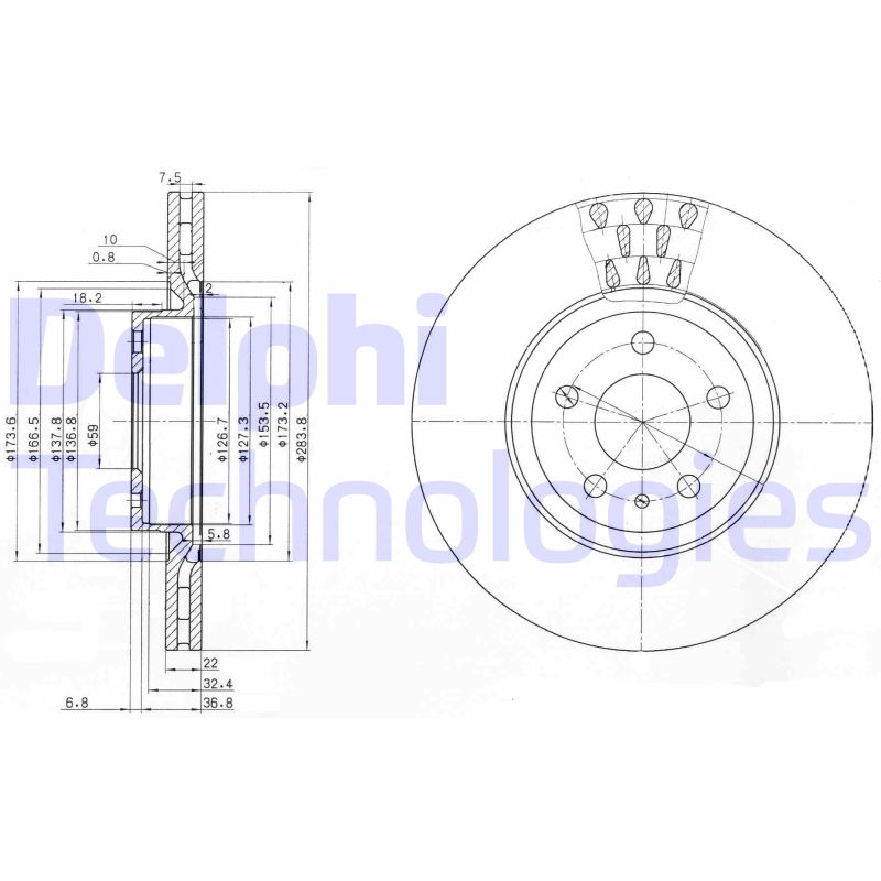Remschijven Delphi Diesel BG2512C