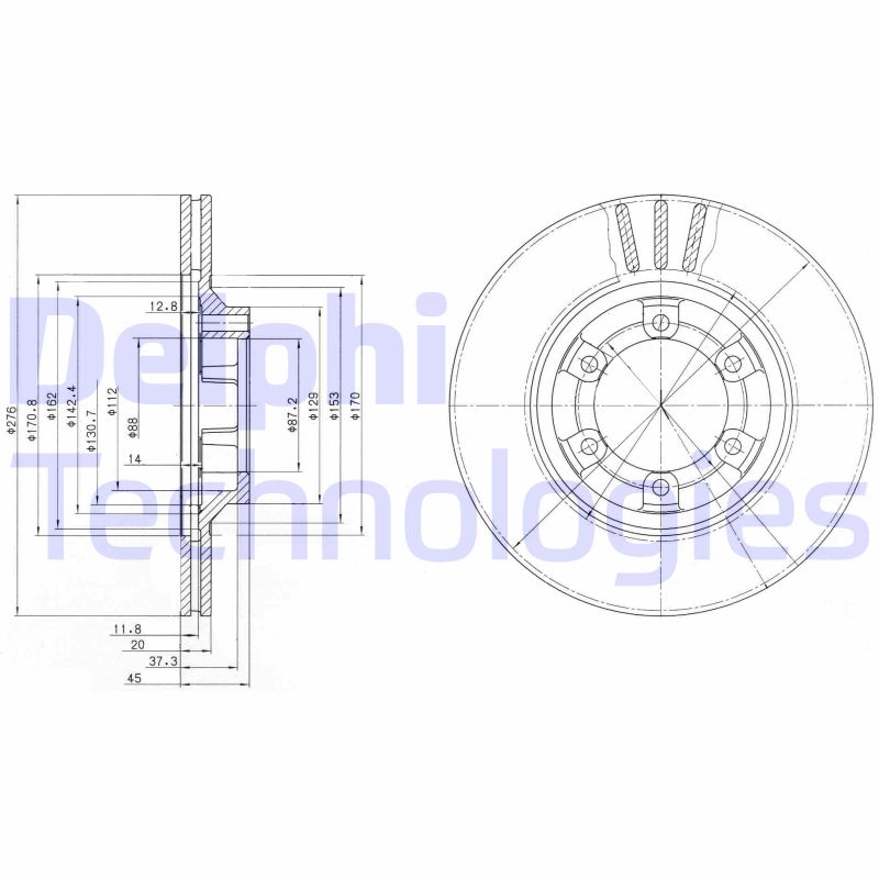 Remschijven Delphi Diesel BG2558