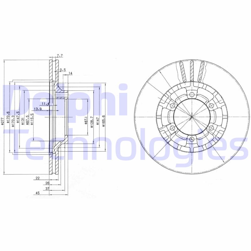 Remschijven Delphi Diesel BG2561