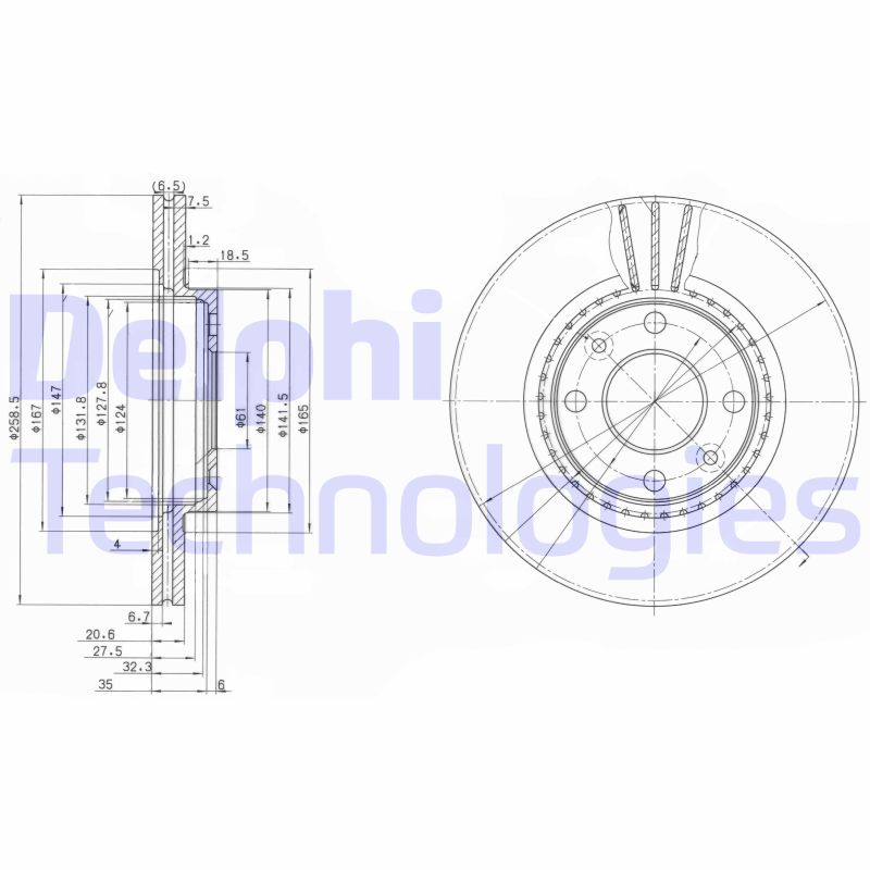 Remschijven Delphi Diesel BG2625C