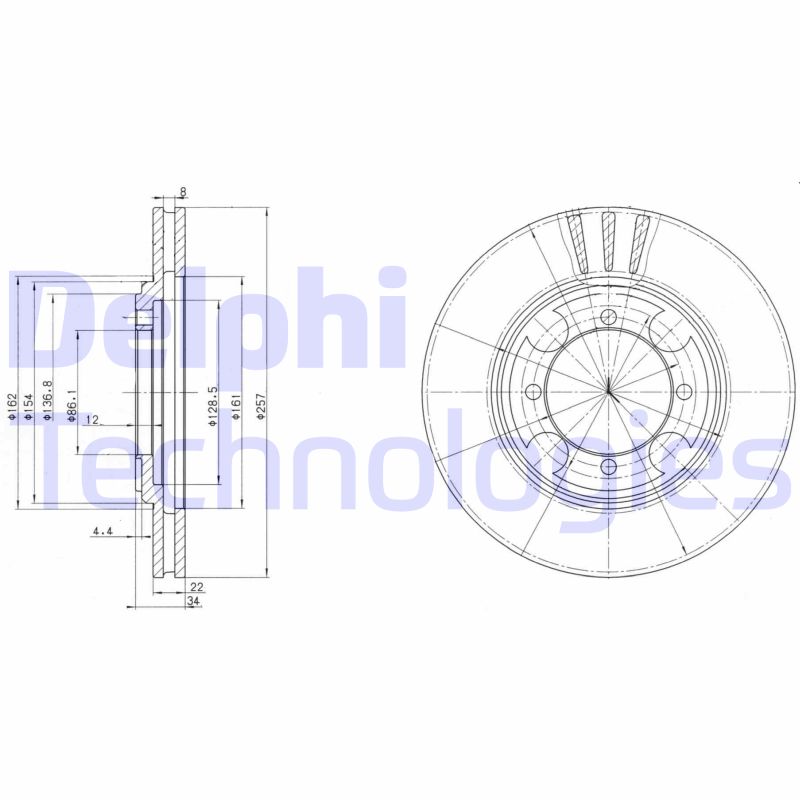 Remschijven Delphi Diesel BG2628