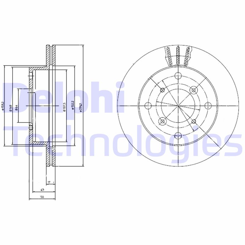 Remschijven Delphi Diesel BG2645