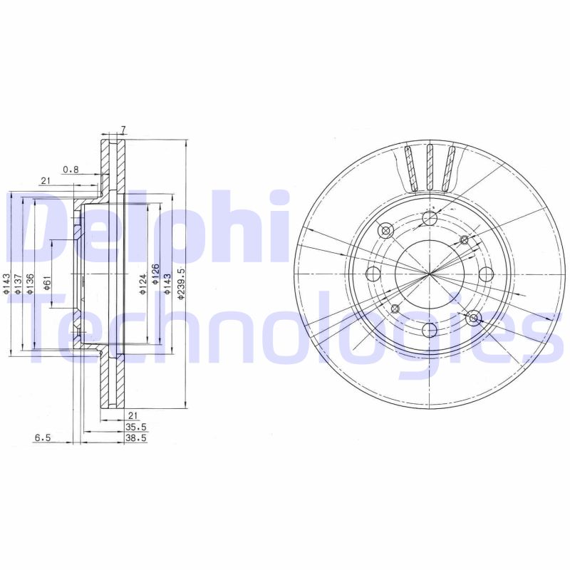 Remschijven Delphi Diesel BG2673