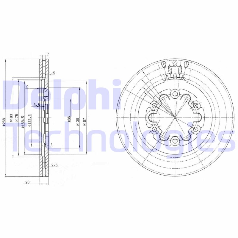 Remschijven Delphi Diesel BG2678