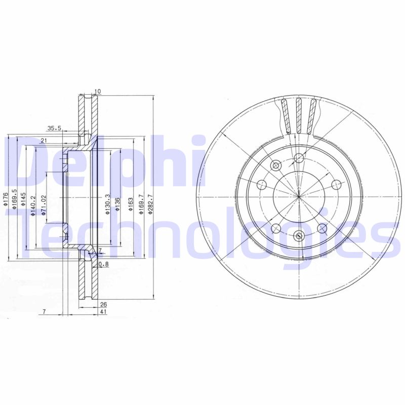 Remschijven Delphi Diesel BG2688