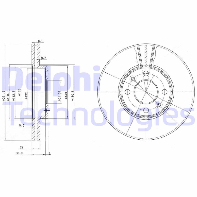 Remschijven Delphi Diesel BG2693