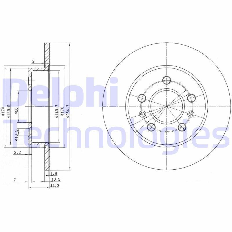 Remschijven Delphi Diesel BG2696