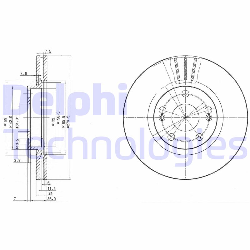 Remschijven Delphi Diesel BG2697