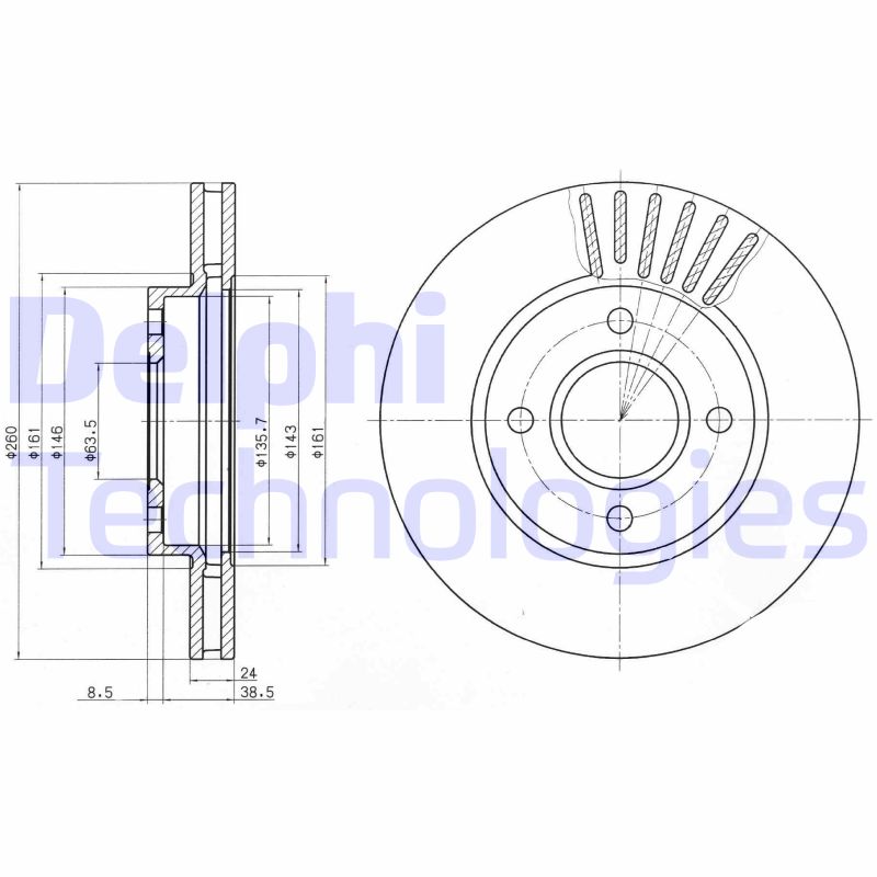 Remschijven Delphi Diesel BG2699