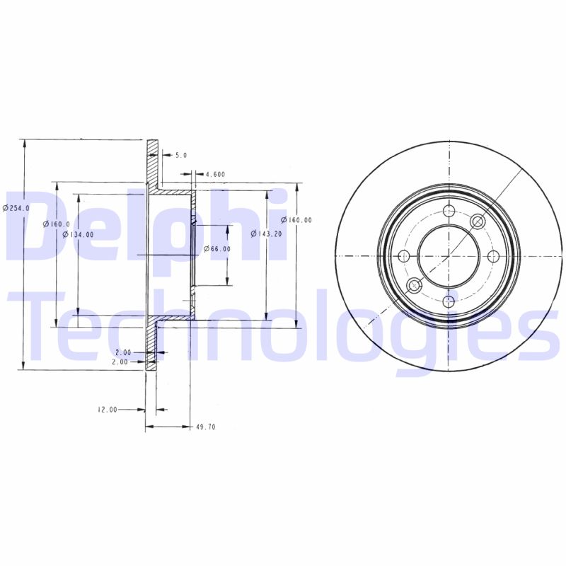 Remschijven Delphi Diesel BG2703