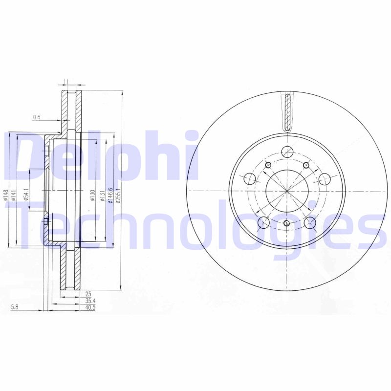 Remschijven Delphi Diesel BG2711