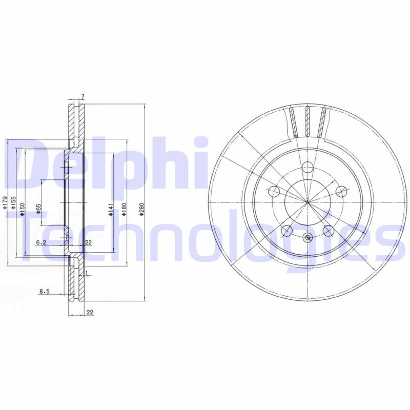 Remschijven Delphi Diesel BG2713