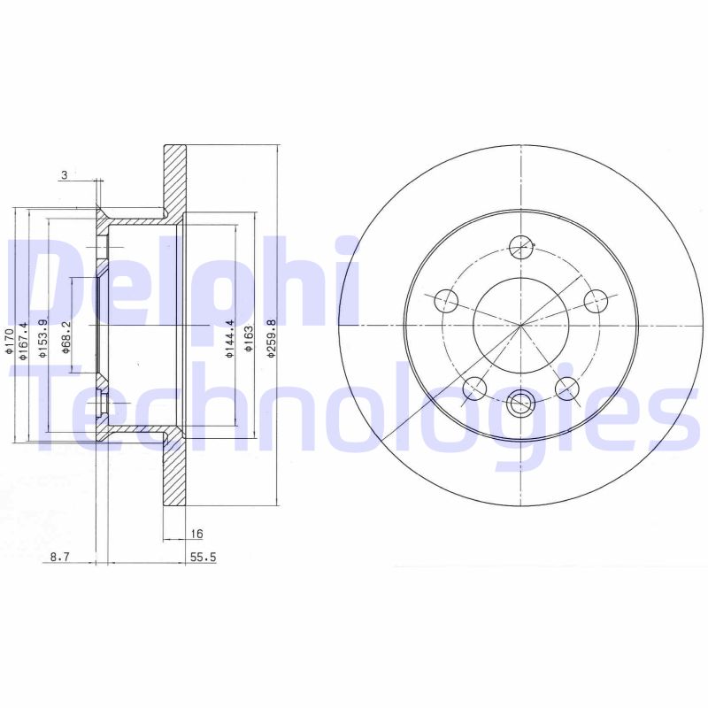 Remschijven Delphi Diesel BG2716