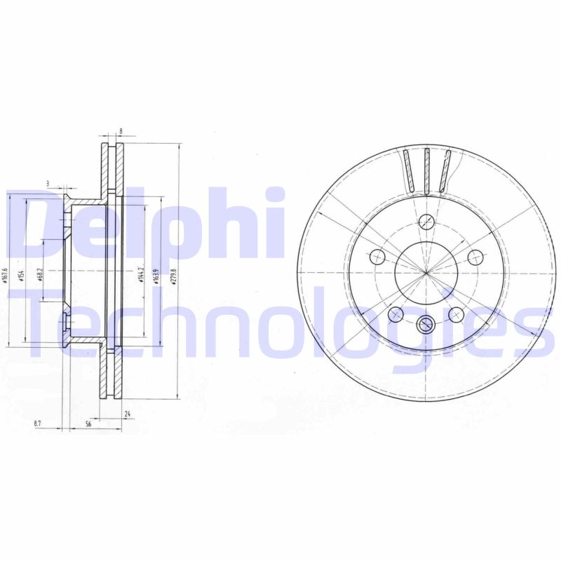 Remschijven Delphi Diesel BG2717