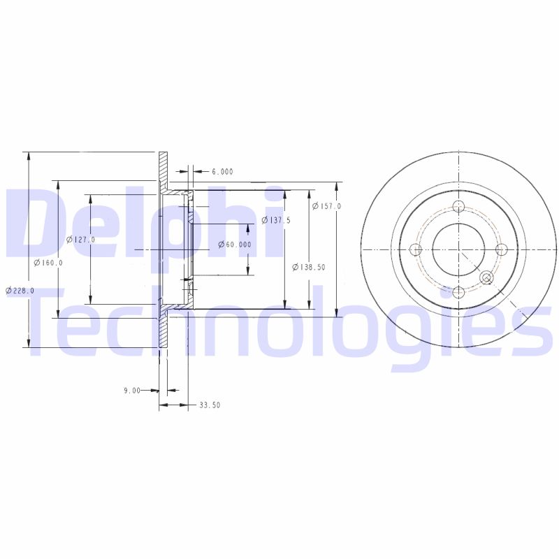 Remschijven Delphi Diesel BG2732