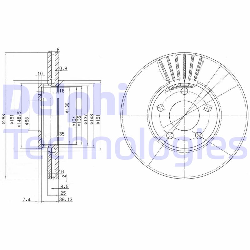 Remschijven Delphi Diesel BG2745C
