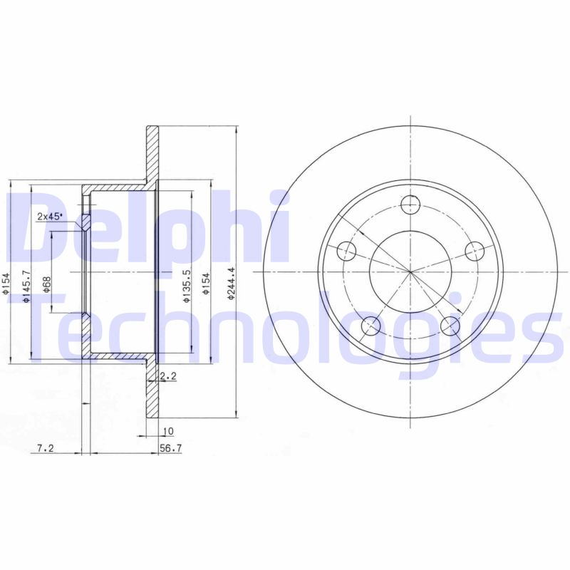 Remschijven Delphi Diesel BG2746C