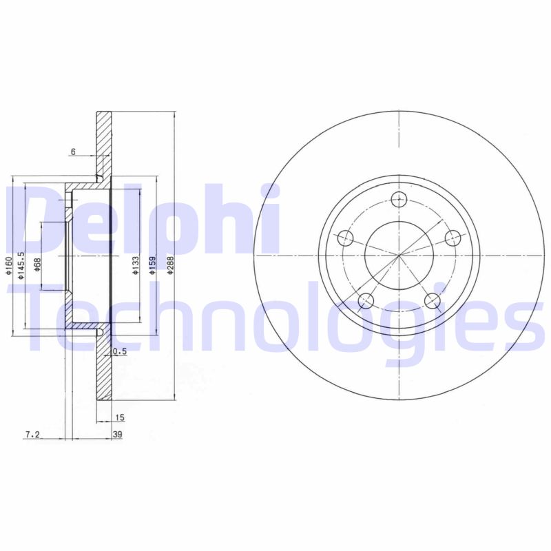 Remschijven Delphi Diesel BG2749