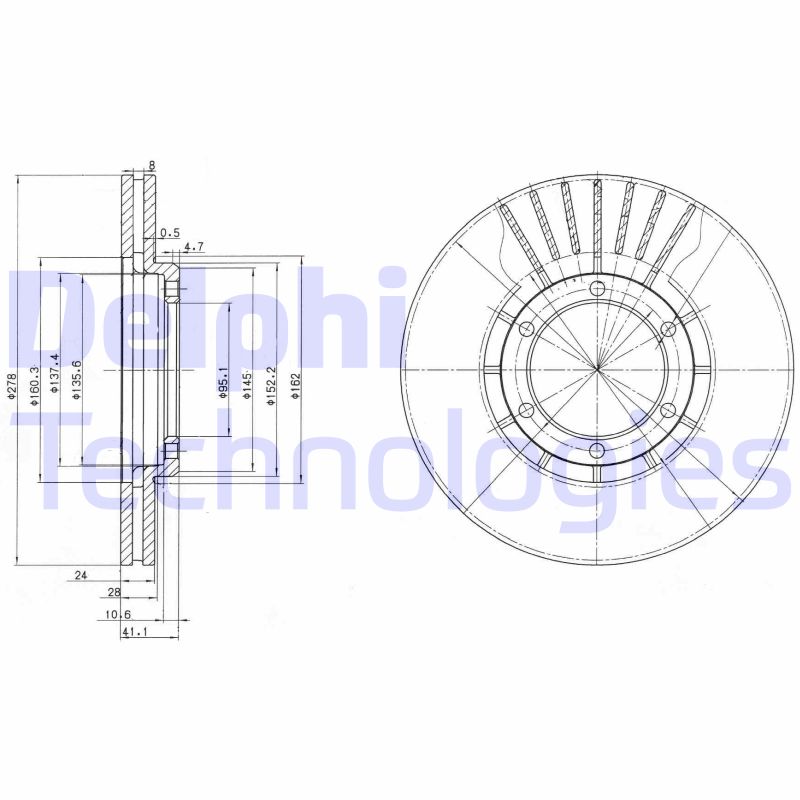 Remschijven Delphi Diesel BG2751