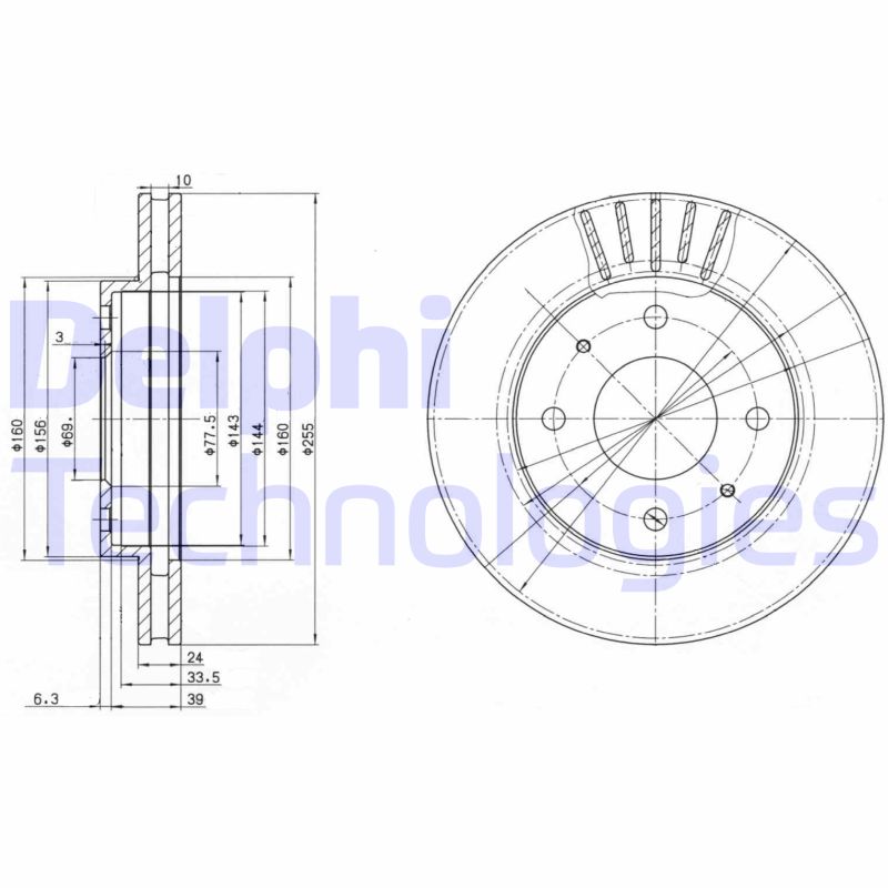 Remschijven Delphi Diesel BG2763