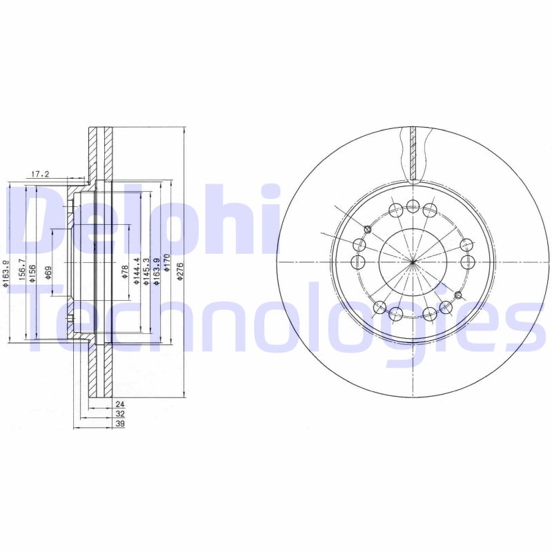 Remschijven Delphi Diesel BG2765