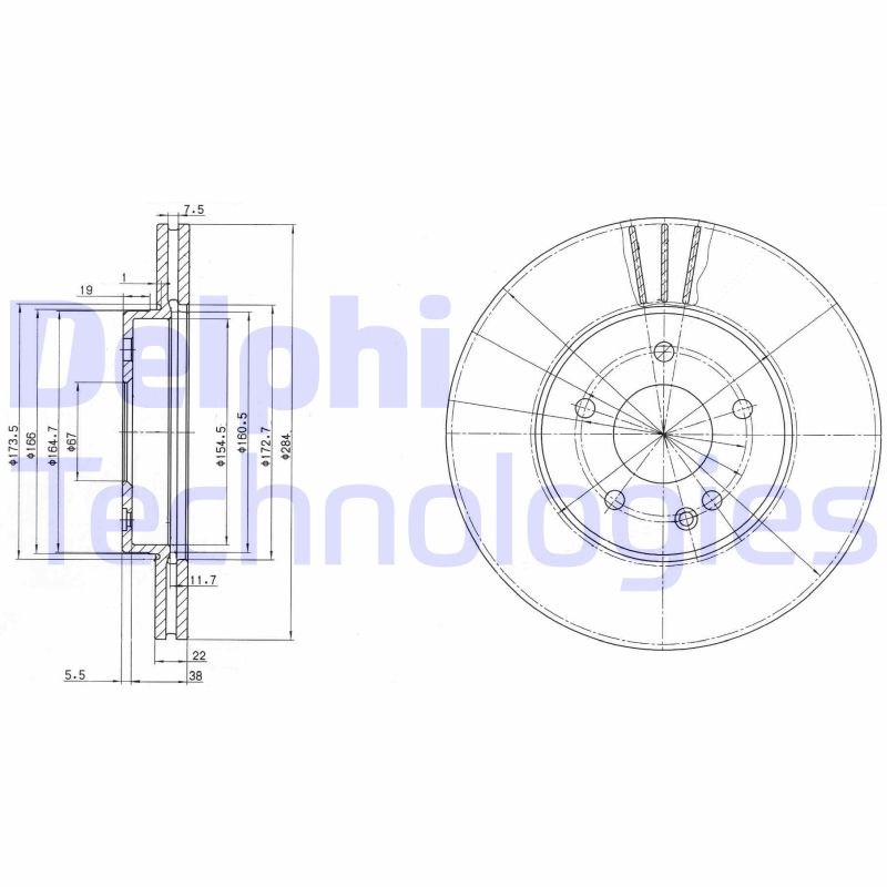 Remschijven Delphi Diesel BG2768