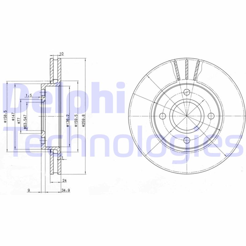 Remschijven Delphi Diesel BG2780