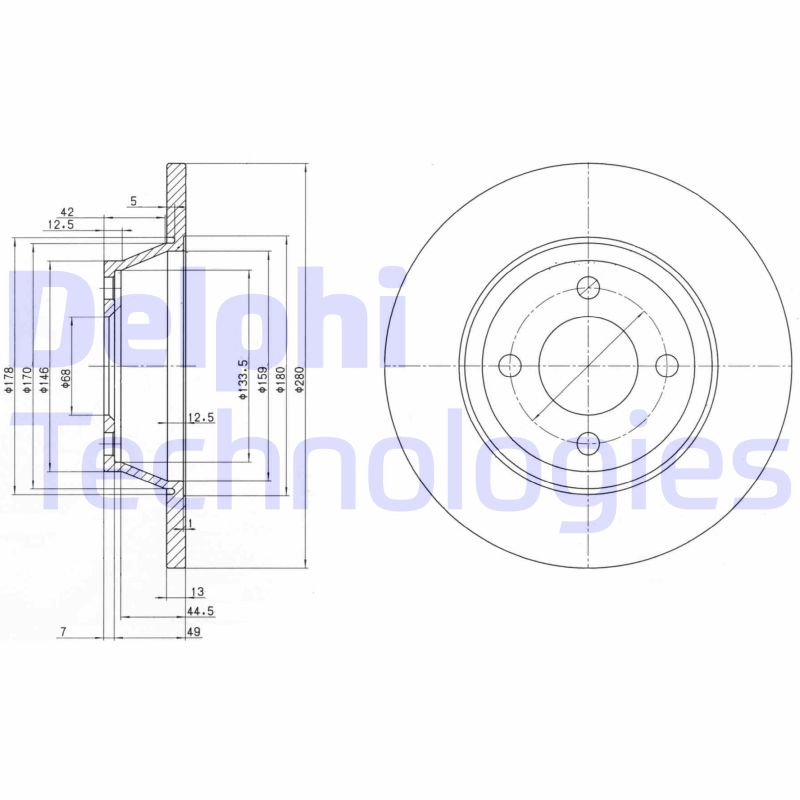 Remschijven Delphi Diesel BG2783