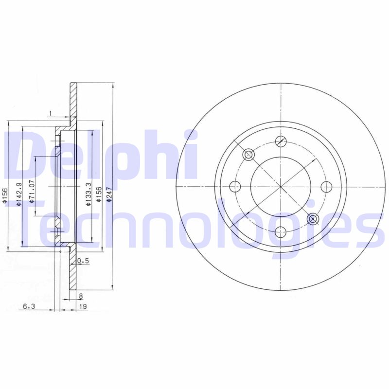 Remschijven Delphi Diesel BG2800C