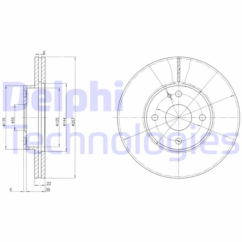 Remschijven Delphi Diesel BG2804