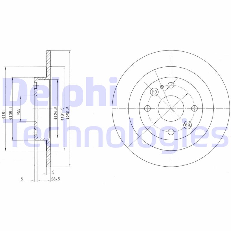 Remschijven Delphi Diesel BG2805C