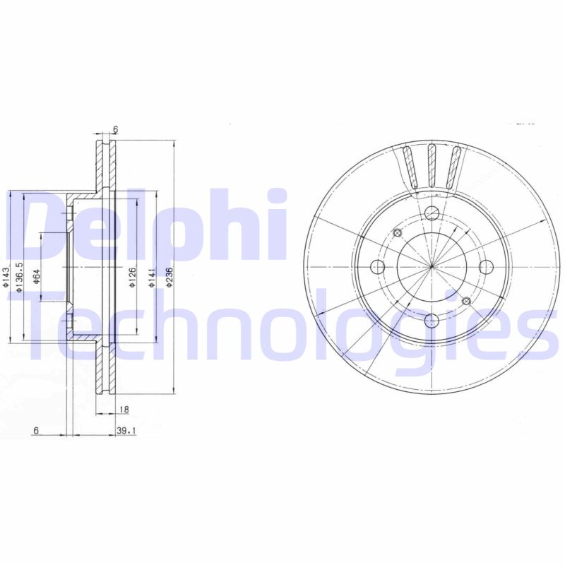 Remschijven Delphi Diesel BG2810