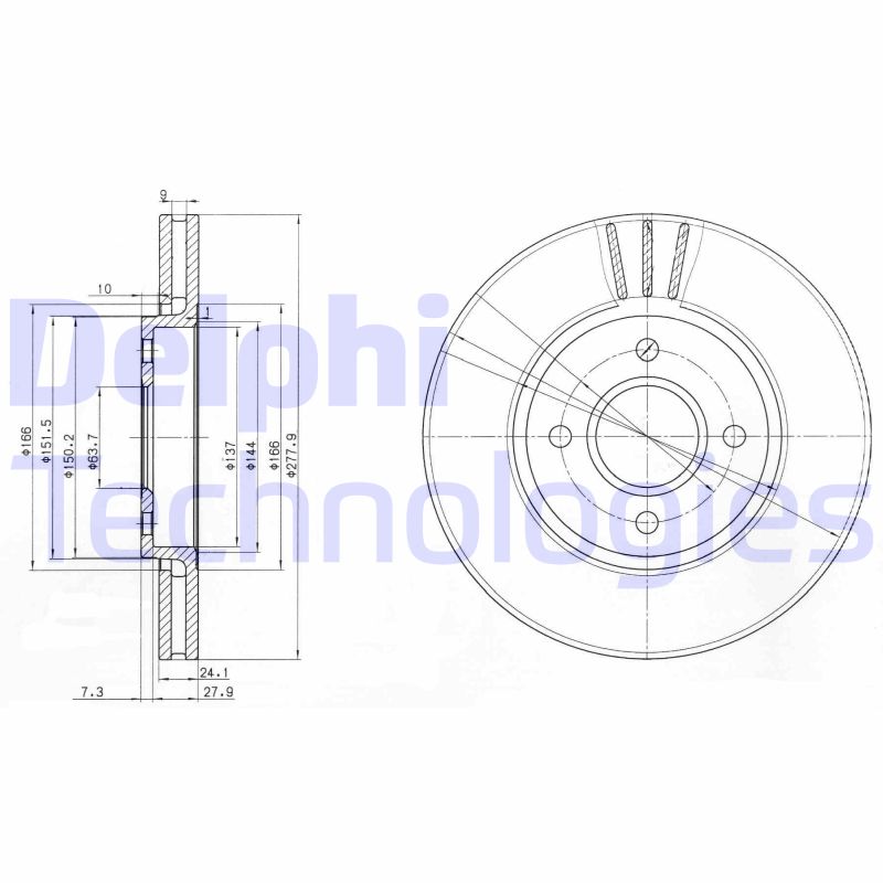 Remschijven Delphi Diesel BG2813