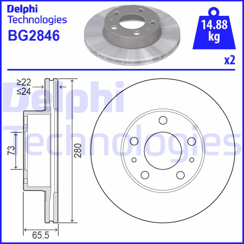 Remschijven Delphi Diesel BG2846