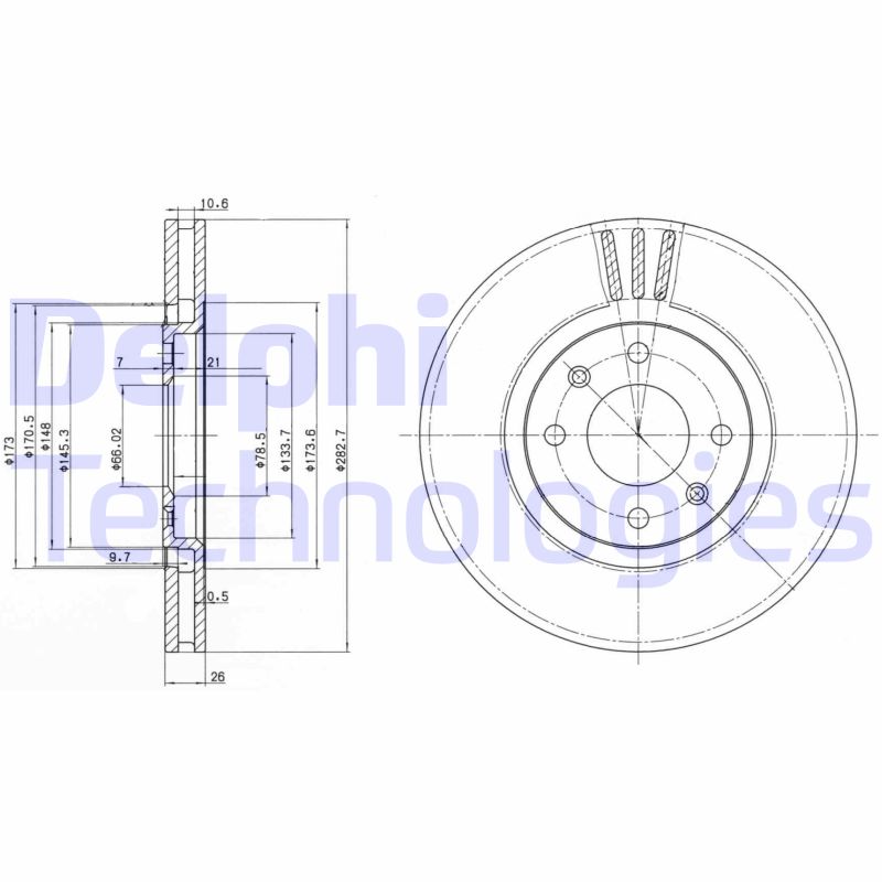 Remschijven Delphi Diesel BG2872C