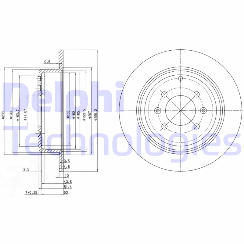 Remschijven Delphi Diesel BG2873C