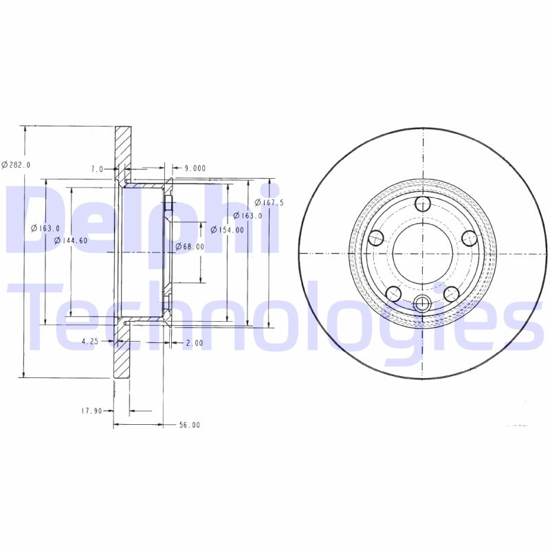 Remschijven Delphi Diesel BG2898