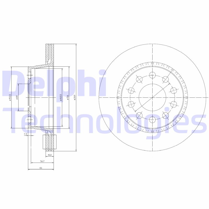 Remschijven Delphi Diesel BG3031