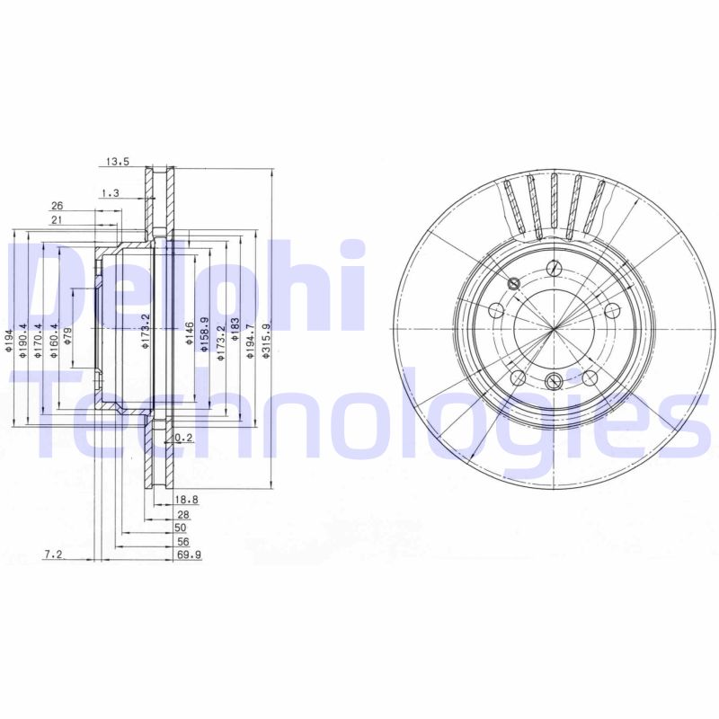 Remschijven Delphi Diesel BG3039