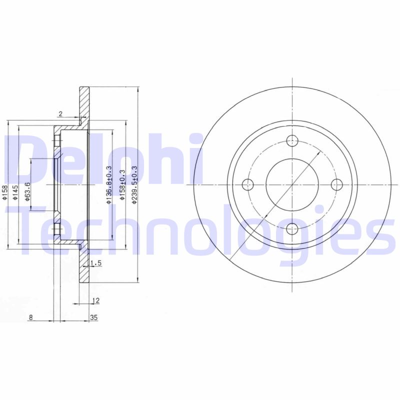 Remschijven Delphi Diesel BG3055