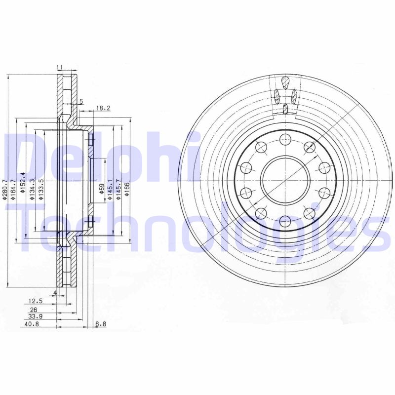 Remschijven Delphi Diesel BG3078