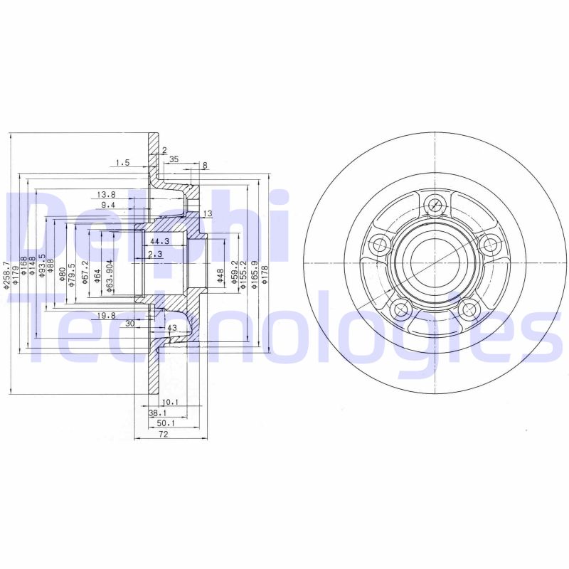 Remschijven Delphi Diesel BG3086