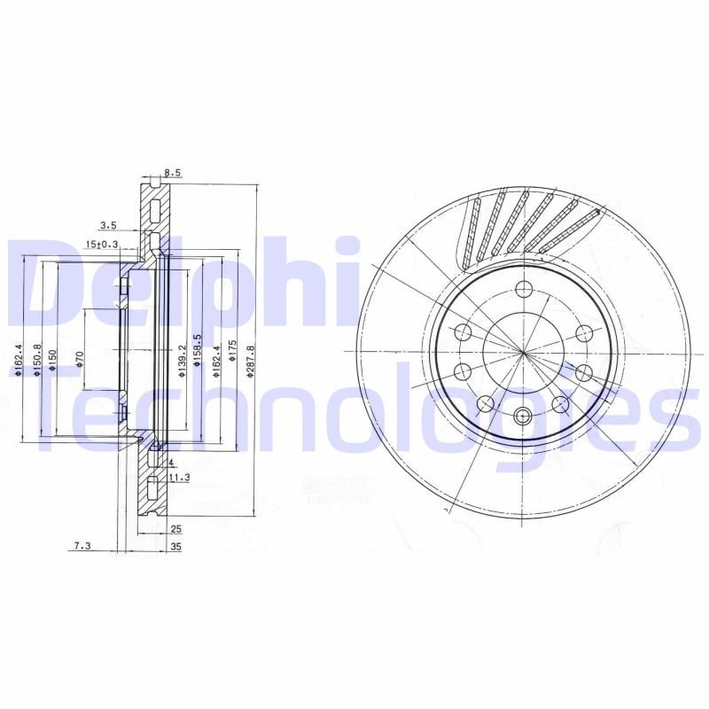 Remschijven Delphi Diesel BG3142C